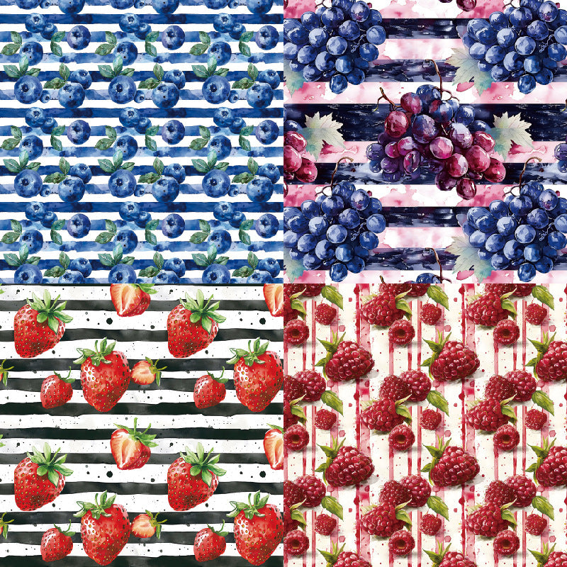 24PCS 6" Fruity Scrapbook Paper & Cardstock