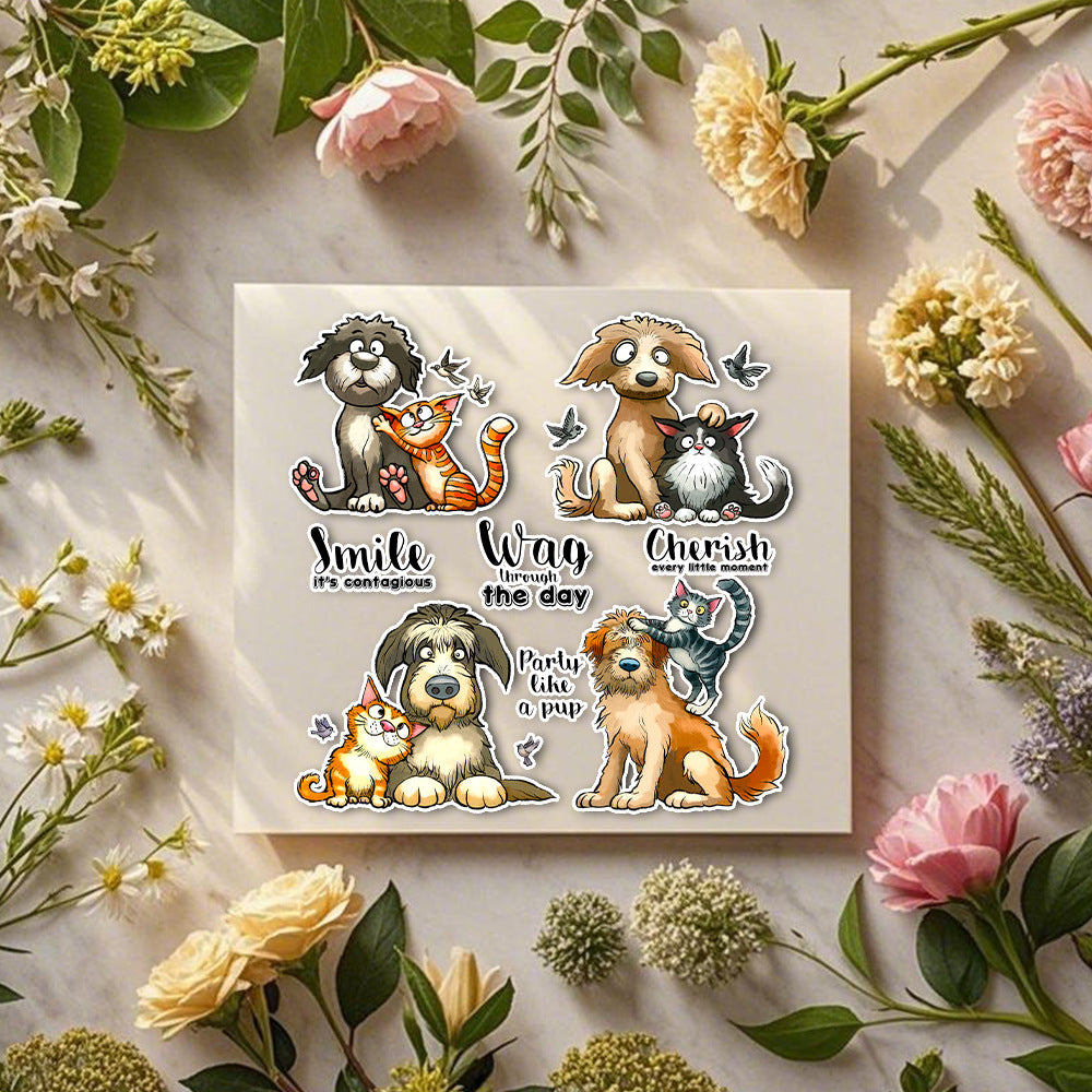 Cat and Dog Friendship Clear Stamps