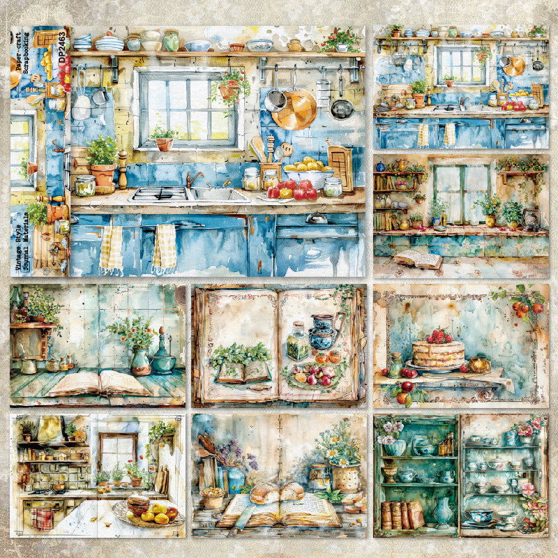 A5 Kitchen Cooking Background Scrapbook Paper