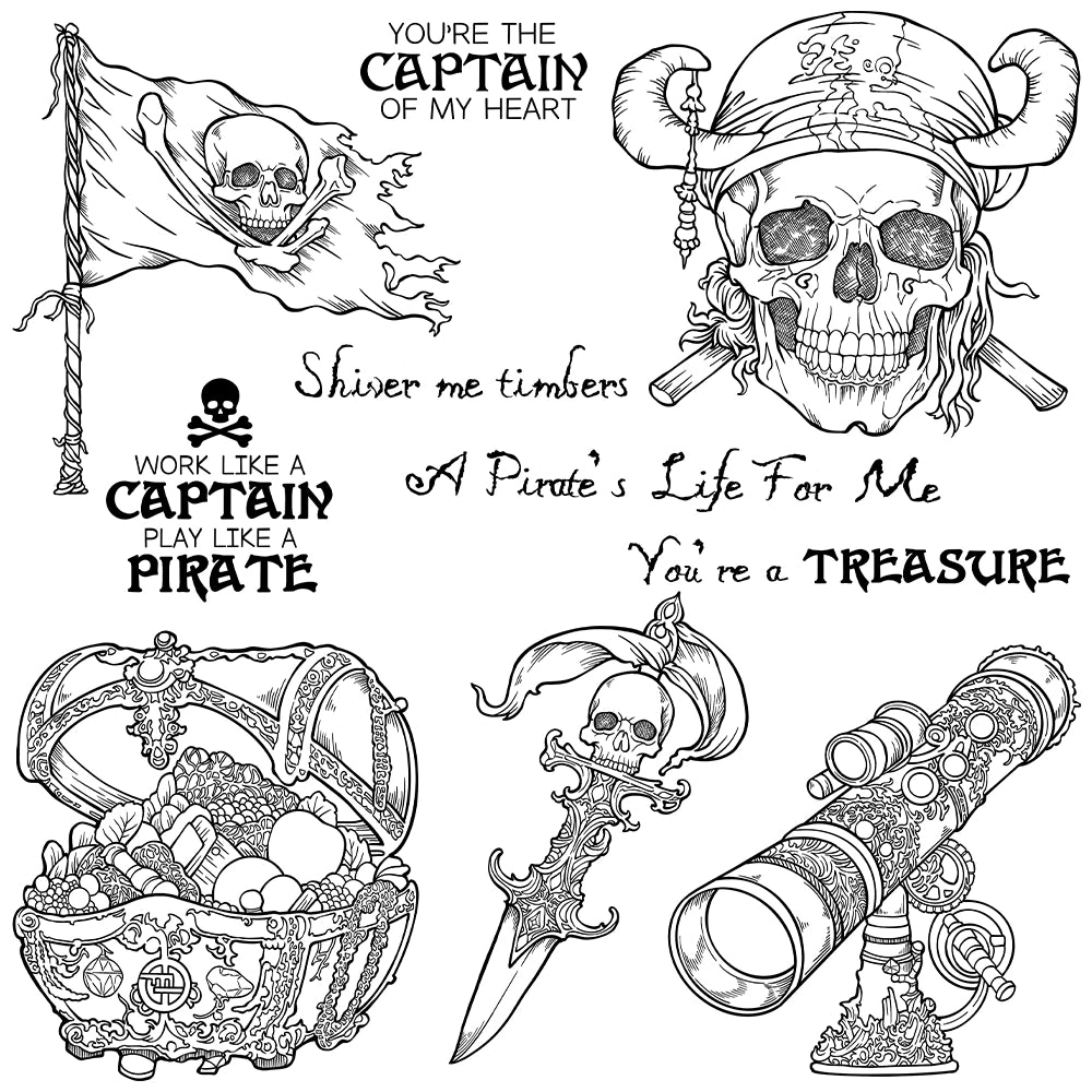 Skeleton Pirate Treasure Dies & Stamps Set
