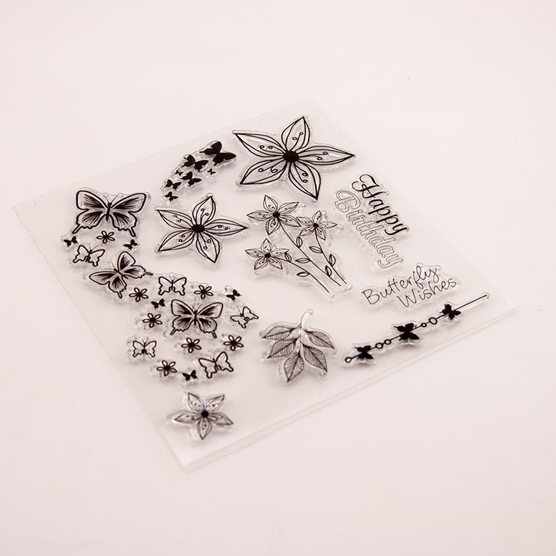 Flower Butterfly Clear Stamps