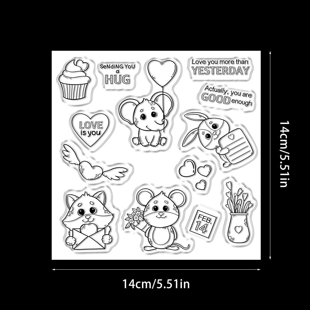 Valentine's Day Animals Dies & Stamps Set