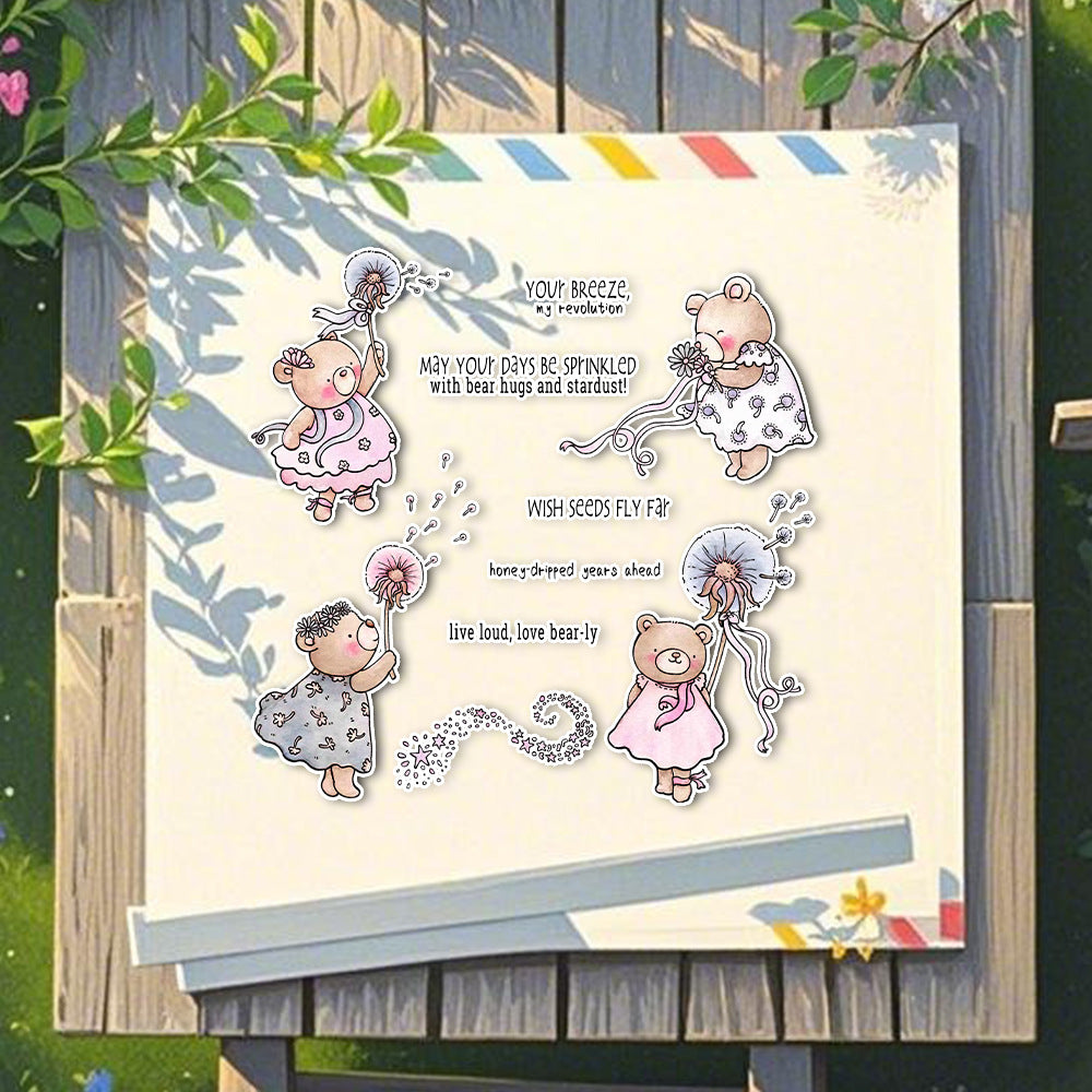 Dandelion Bear Clear Stamps