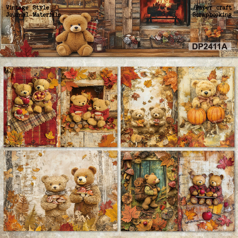 A5 Cute Bear Journal Scrapbook Paper