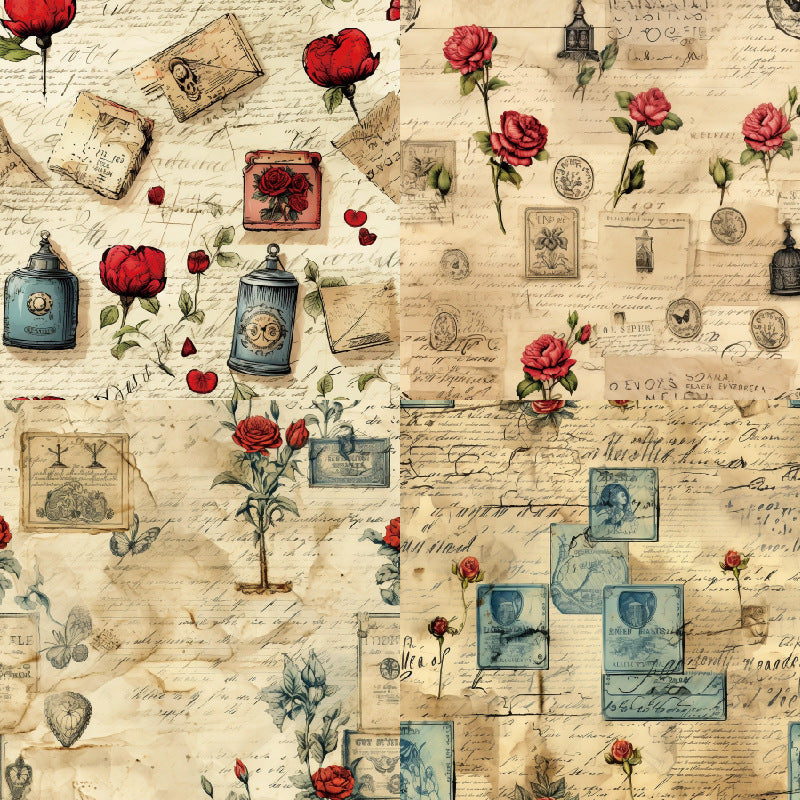 24PCS 6" Love Letter Scrapbook Paper & Cardstock