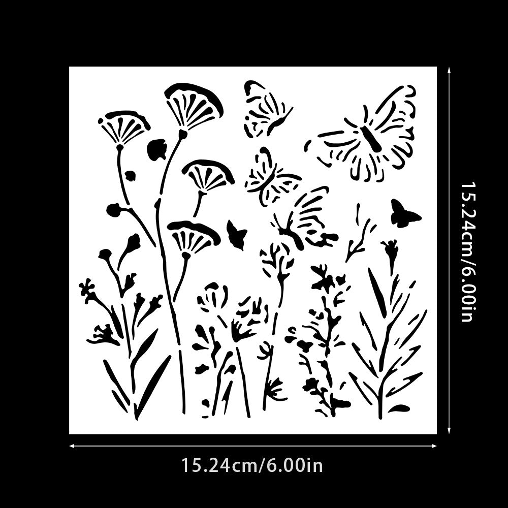 Flowers and Butterflies DIY Painting Hollow Stencil