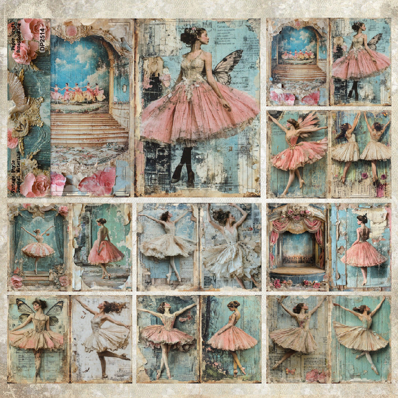A5 Retro Dancing Girl Journal Scrapbook Paper