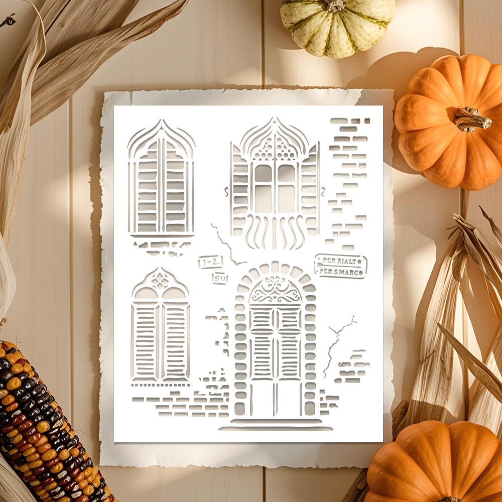 Door and Window Patterns DIY Painting Hollow Stencil