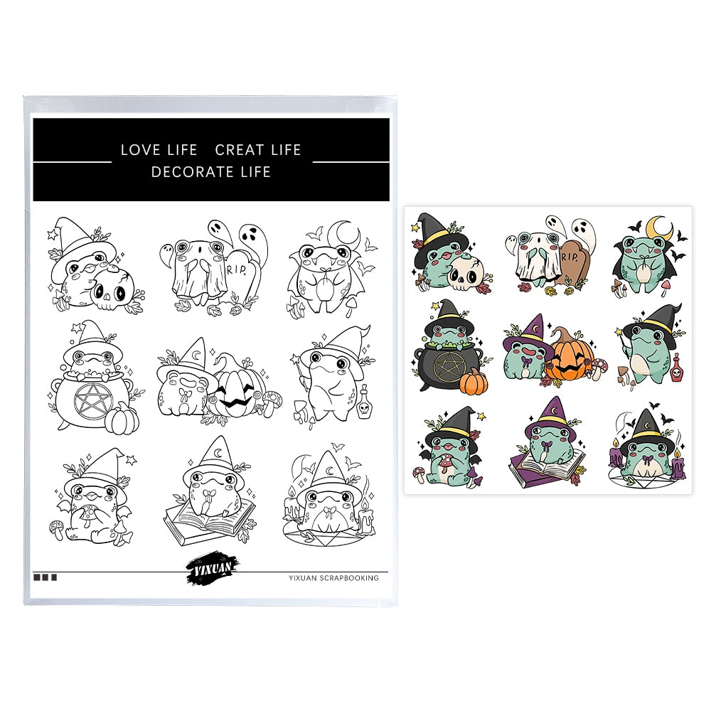 Cute Witch Frog Dies & Stamps Set
