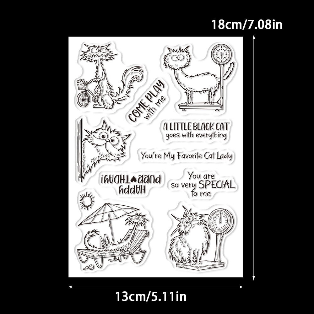 Cute Funny Cats Dies & Stamps Set