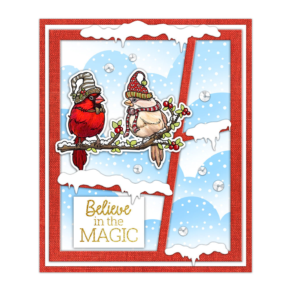 Christmas Bird Dies & Stamps Set