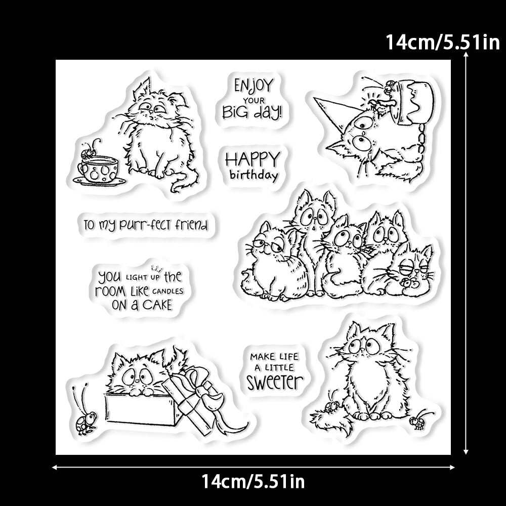 Birthday Cats Dies & Stamps Set