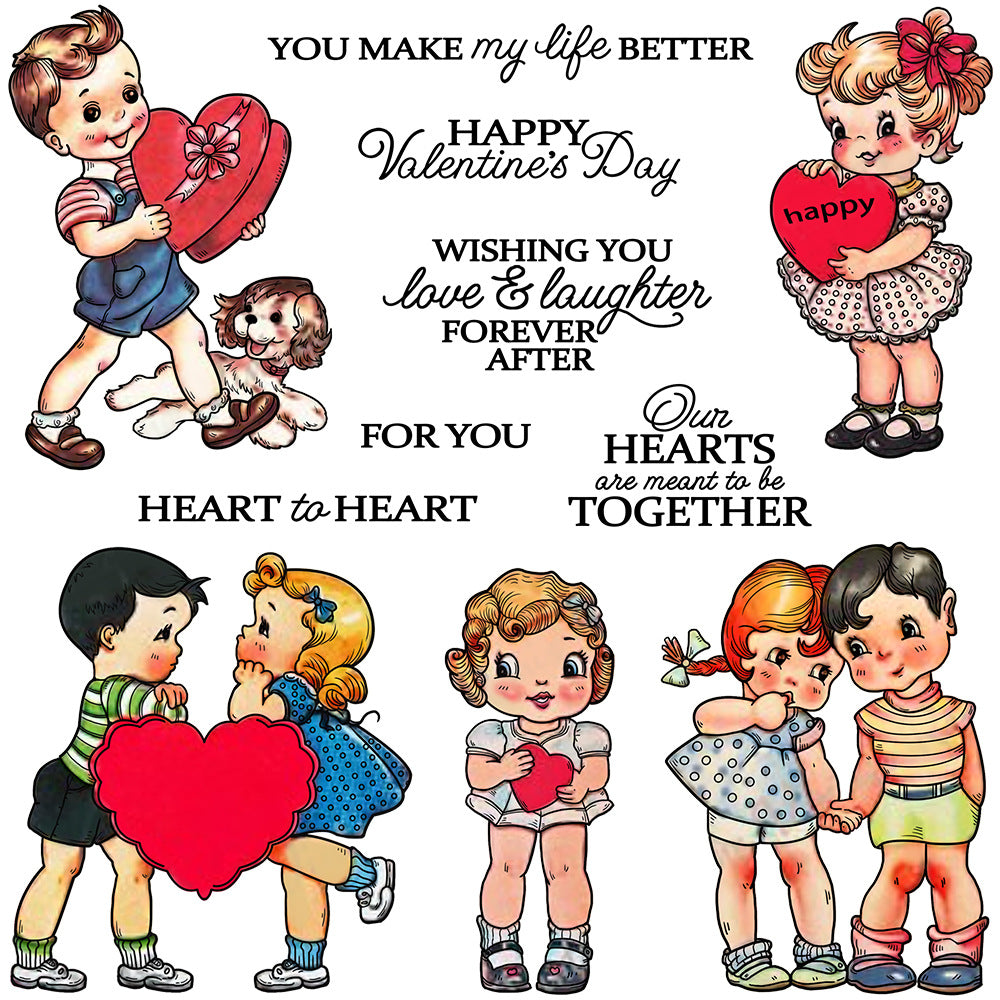 Valentine's Day Kids Clear Stamps