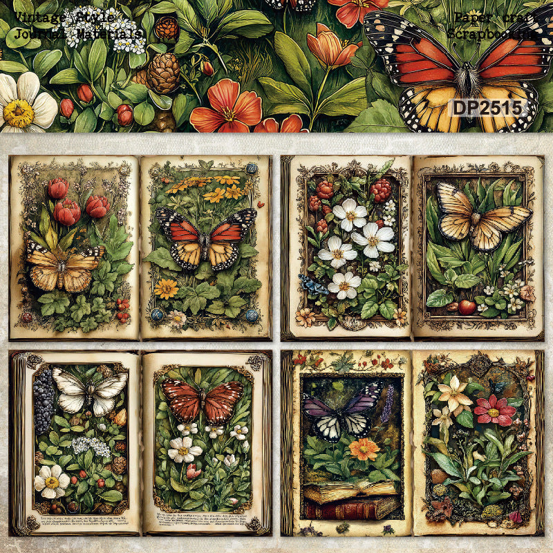 A5 Butterfly Flowers Journal Scrapbook Paper