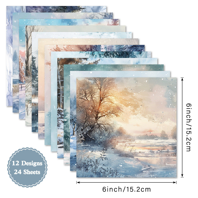24PCS 6" Glacie Scrapbook Paper & Cardstock