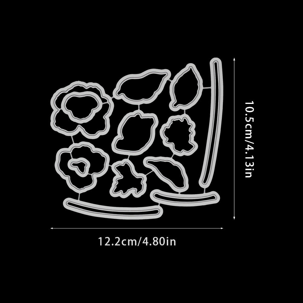 Flowers and Leaves Pattern Dies & Stamps Set