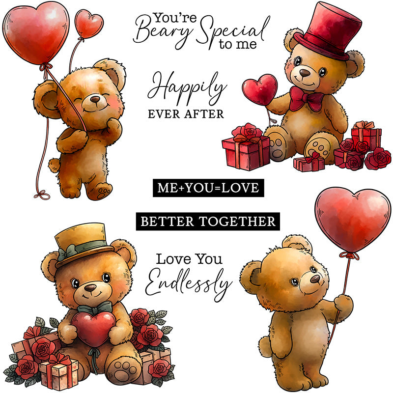 Valentine's Day Bear Dies & Stamps Set