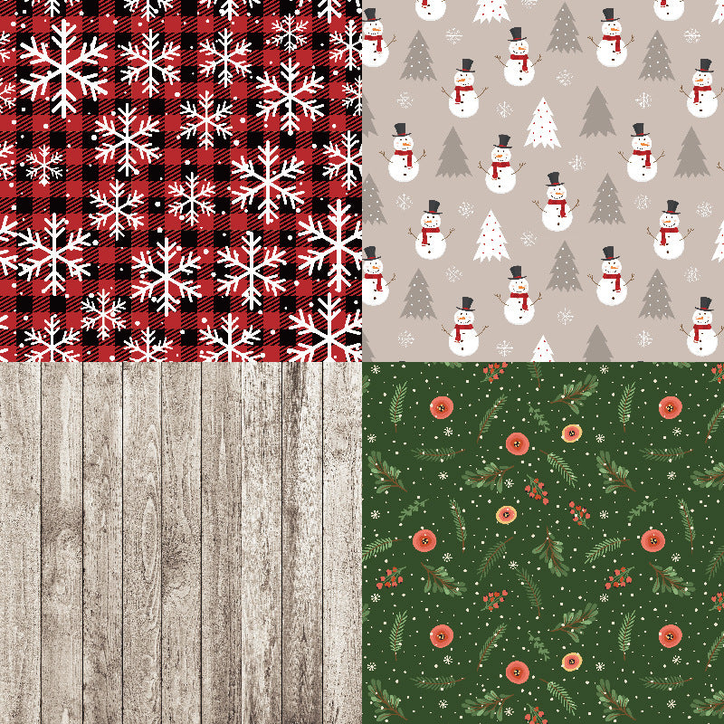 24PCS 6" Retro Christmas Scrapbook Paper & Cardstock