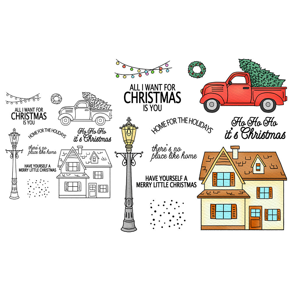 Christmas Theme Dies & Stamps Set