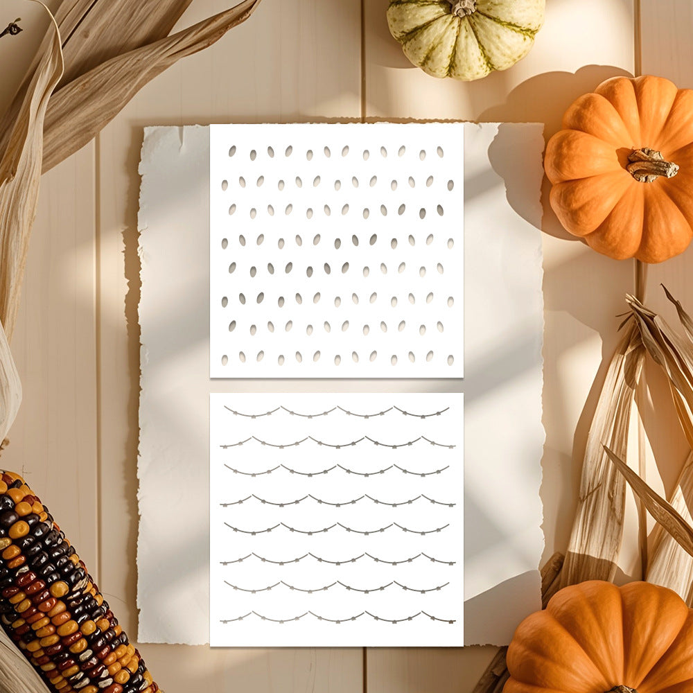 2 PCS Small Lantern Pattern DIY Painting Hollow Stencil