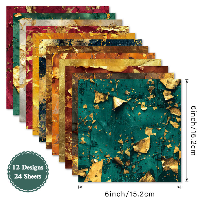 24PCS 6" Luxury Scrapbook Paper & Cardstock