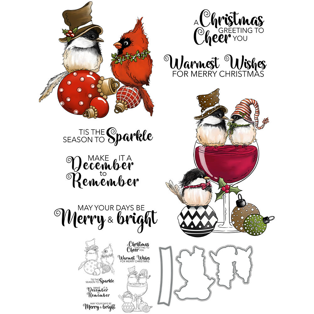Christmas Birds Dies & Stamps Set