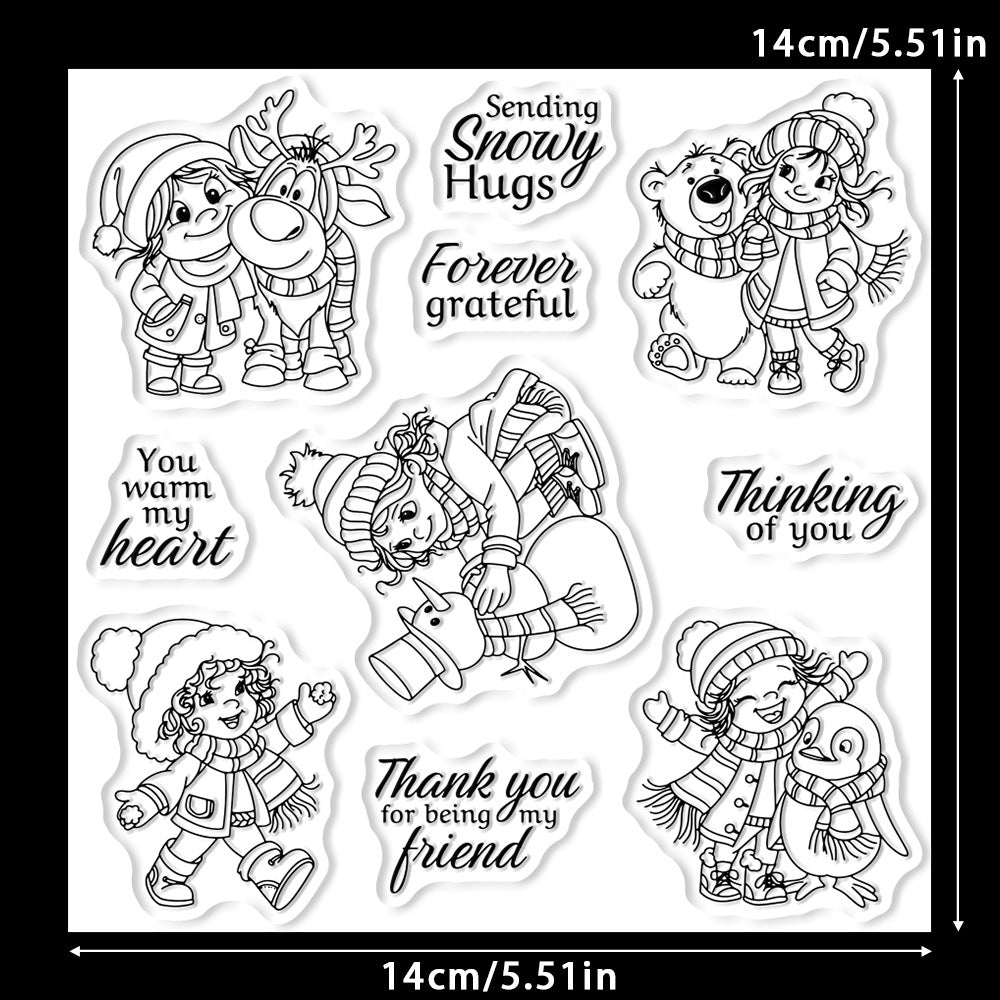 Winter Girls' Happy Time Dies & Stamps Set