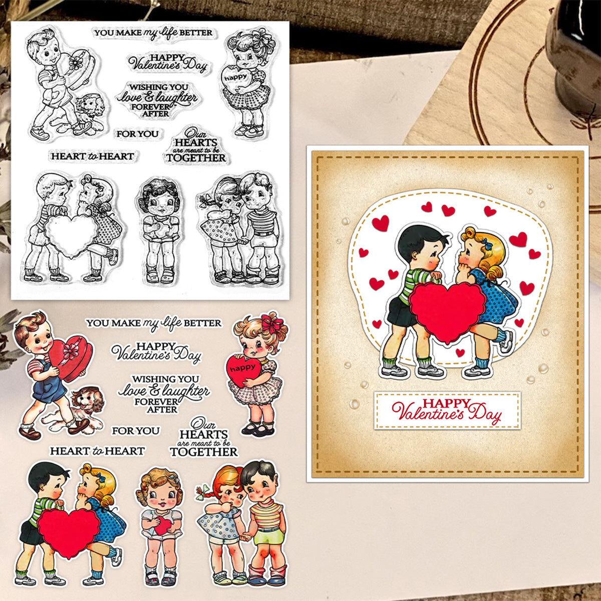 Valentine's Day Kids Clear Stamps