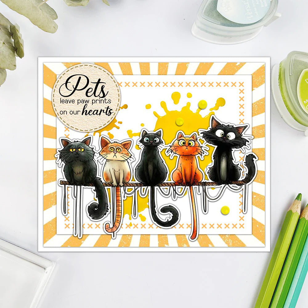 Pet Cat and His Friends Dies & Stamps Set