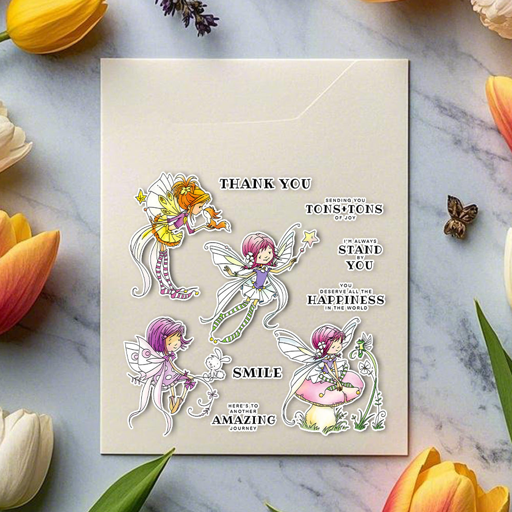Cute Flowers Fairy Dies & Stamps Set