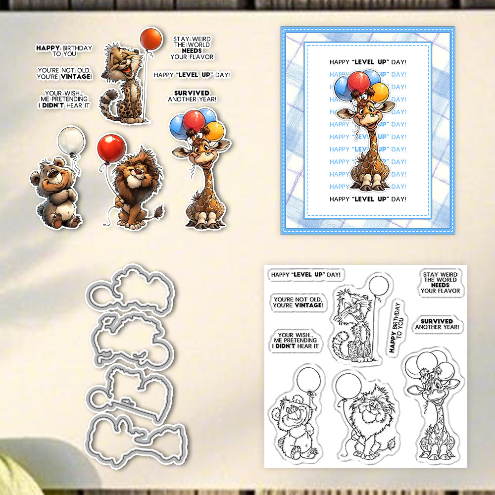 Balloon Animal Birthday Dies & Stamps Set