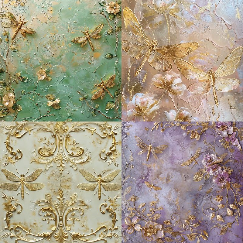 24PCS 6" Dragonfly Scrapbook Paper & Cardstock