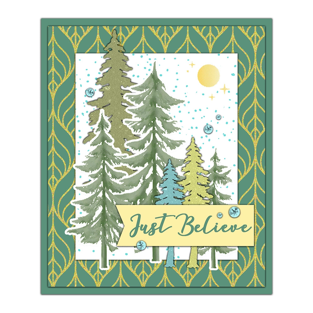Winter Natural Pine Forest Dies & Stamps Set