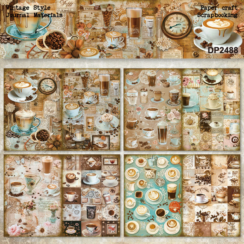 A5 Vintage Coffee Journal Scrapbook Paper