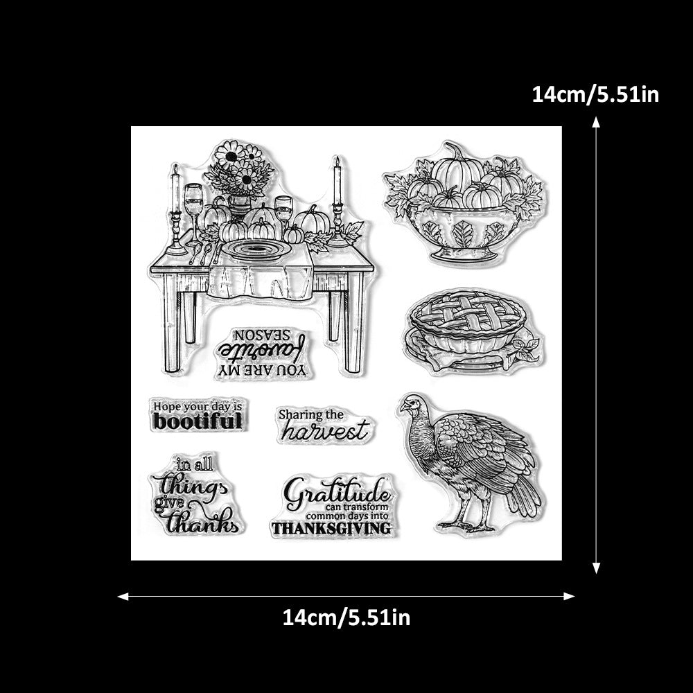 Thanksgiving Theme Dies & Stamps Set