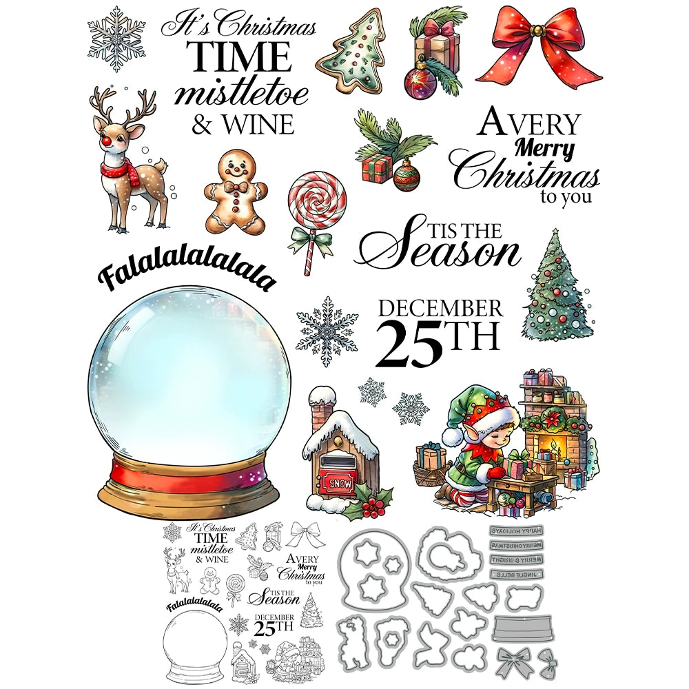 Christmas Elements Dies & Stamps Set