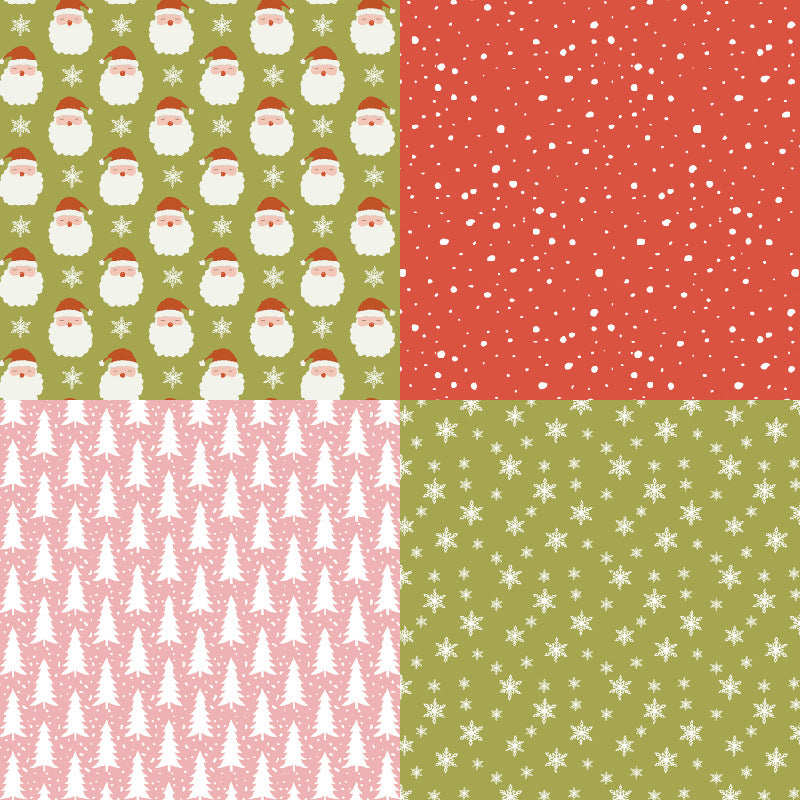 24PCS 6" Red Green Xmas Scrapbook Paper & Cardstock