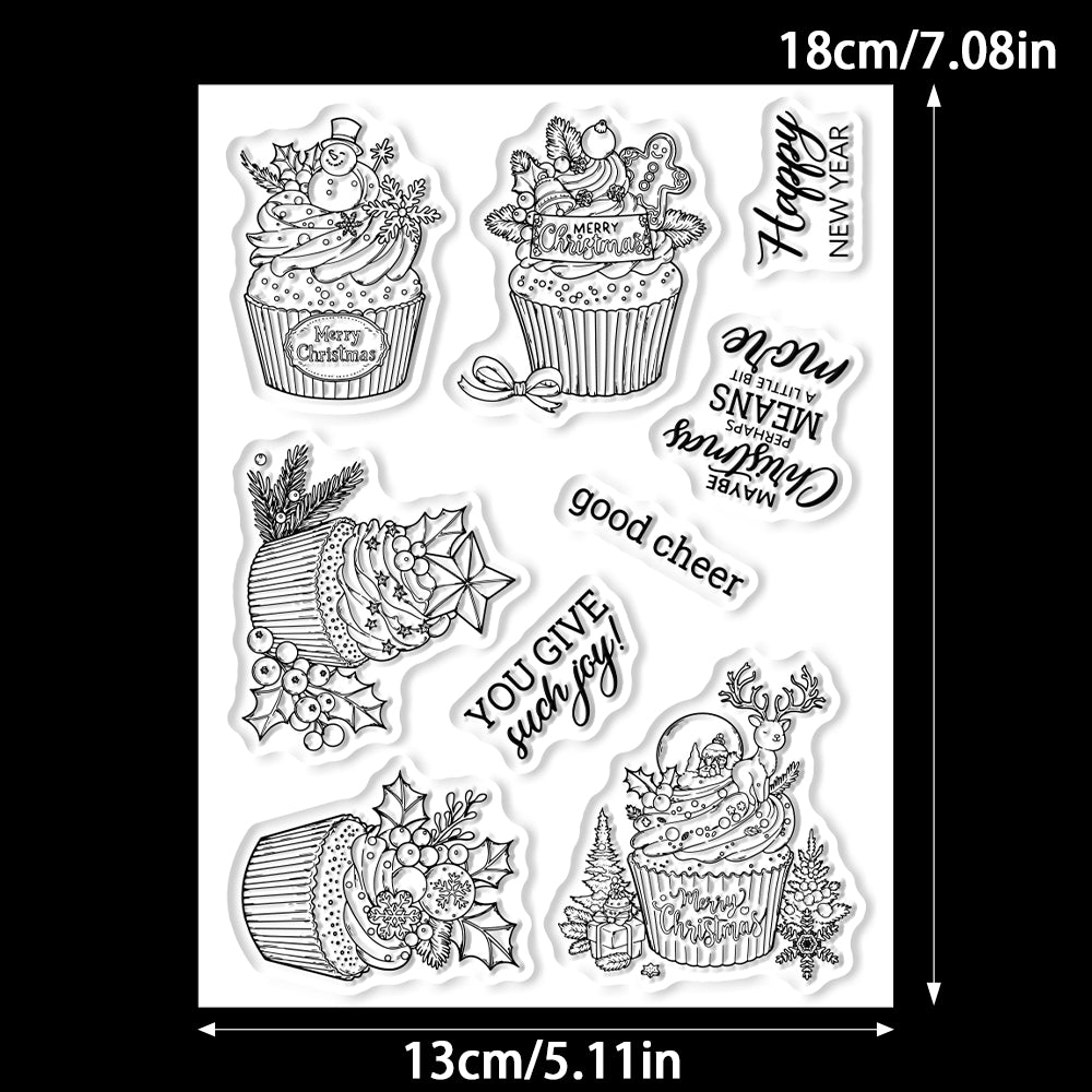 Christmas Delicious Cupcakes Dies & Stamps Set
