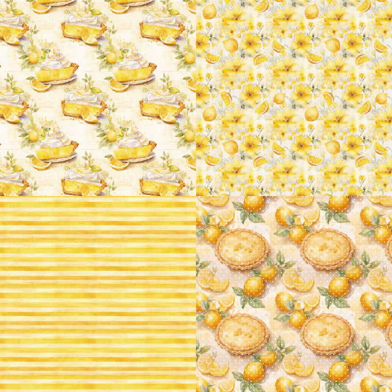 24PCS 6" Lemon Delights Scrapbook Paper & Cardstock