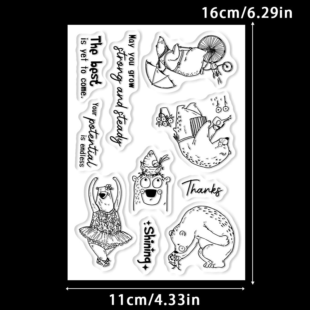 Animal Bear Clear Stamps
