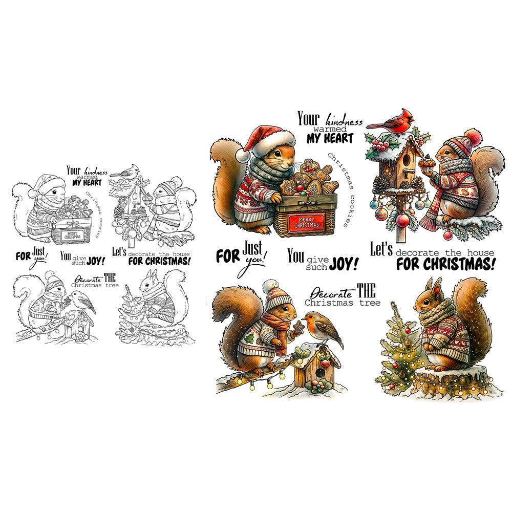 Christmas Squirrel Clear Stamps