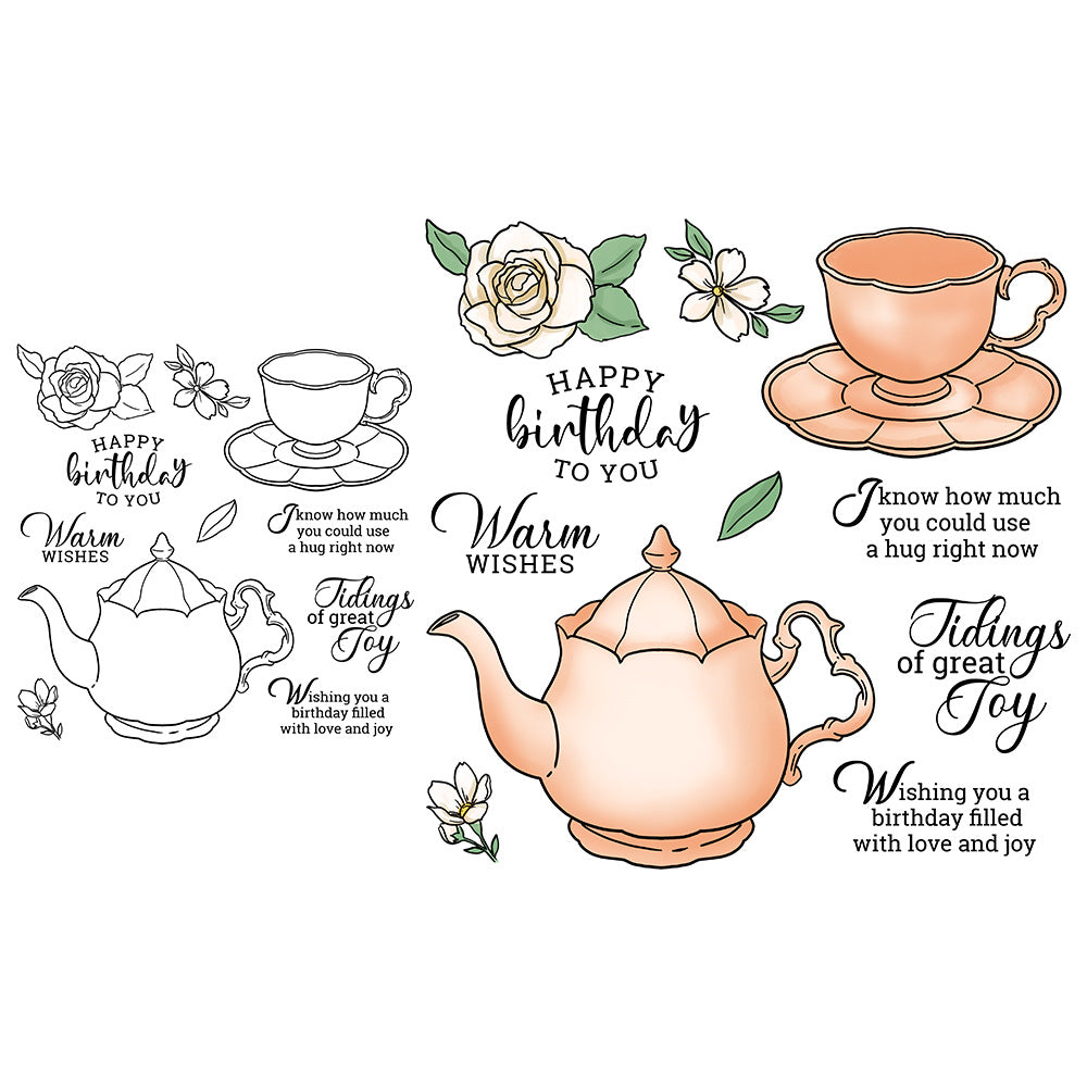 Afternoon Tea Time Dies & Stamps Set