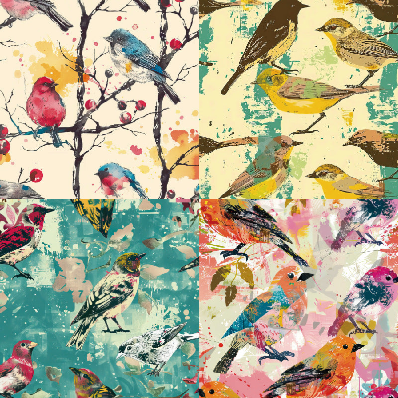 24PCS 6" Birds On Branches Scrapbook Paper & Cardstock