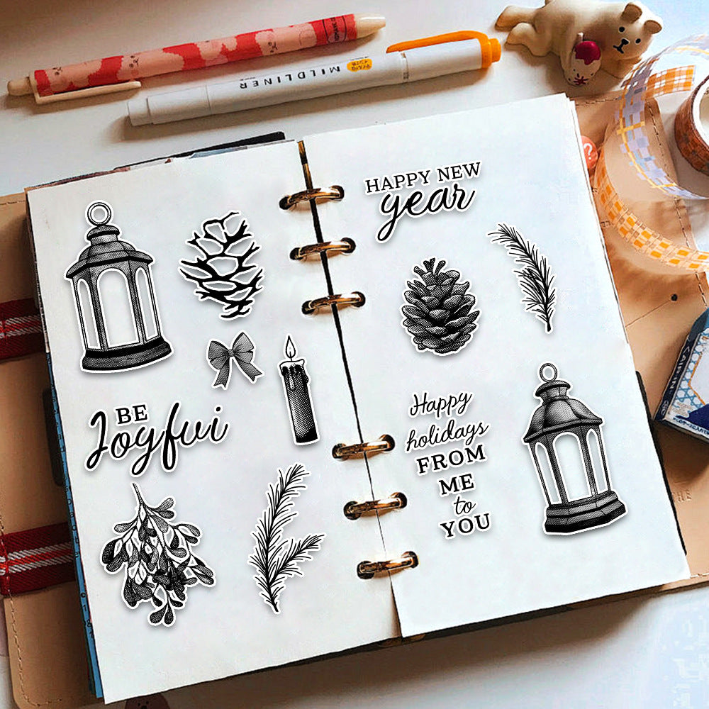 Christmas Candle Lights Dies & Stamps Set
