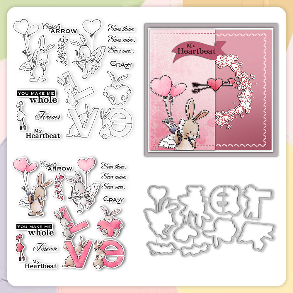 Valentine's Day Bunny Love Balloon Dies & Stamps Set