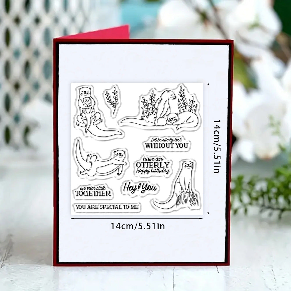 Cute Animal Otter Dies & Stamps Set
