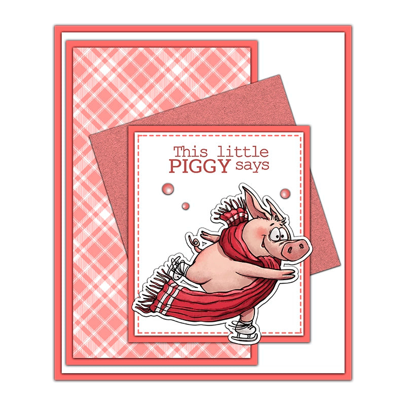 Cute Cartoon Fat Pigs Dies & Stamps Set