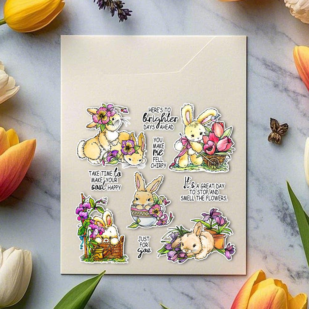 Flower Bunny Clear Stamps
