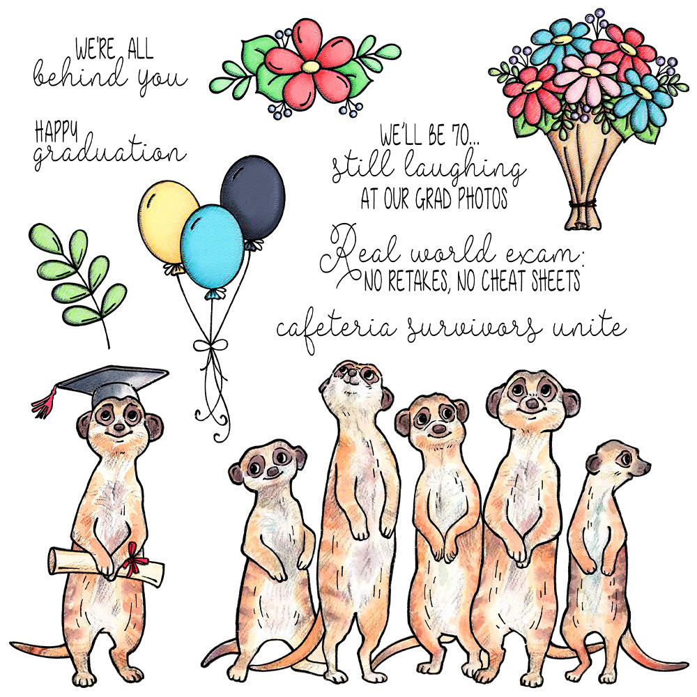 Graduation Suricatta Dies & Stamps Set