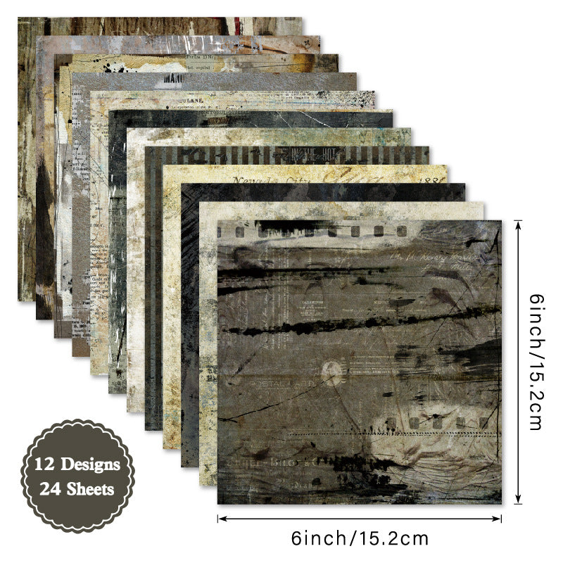 24PCS 6" Rustic Fusion Scrapbook Paper & Cardstock